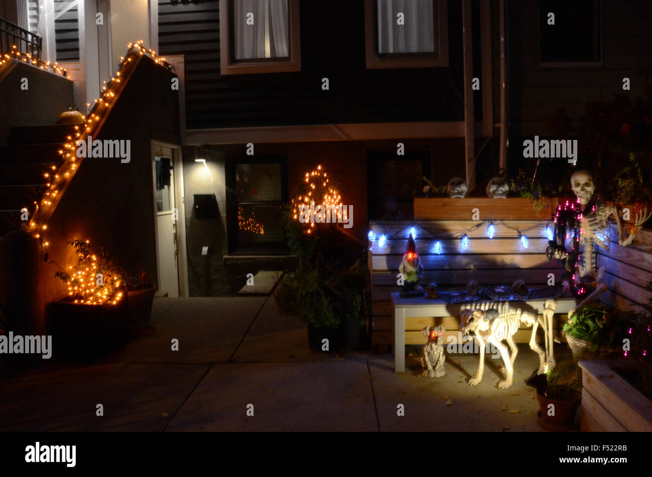 halloween decorations brooklyn park slope new york Stock Photo Alamy