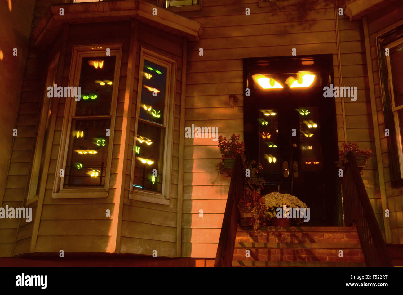 halloween decorations brooklyn park slope new york Stock Photo Alamy