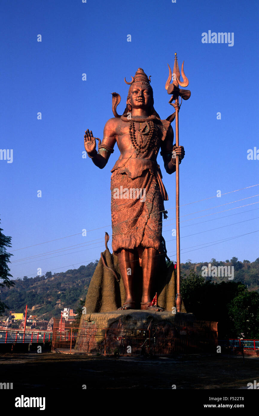 India, Uttarakhand, Haridwar, statue of Shiva Stock Photo