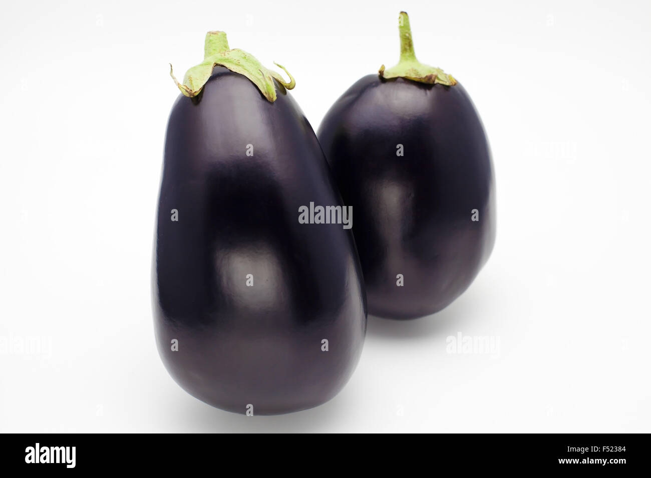 two eggplant on a white background Stock Photo