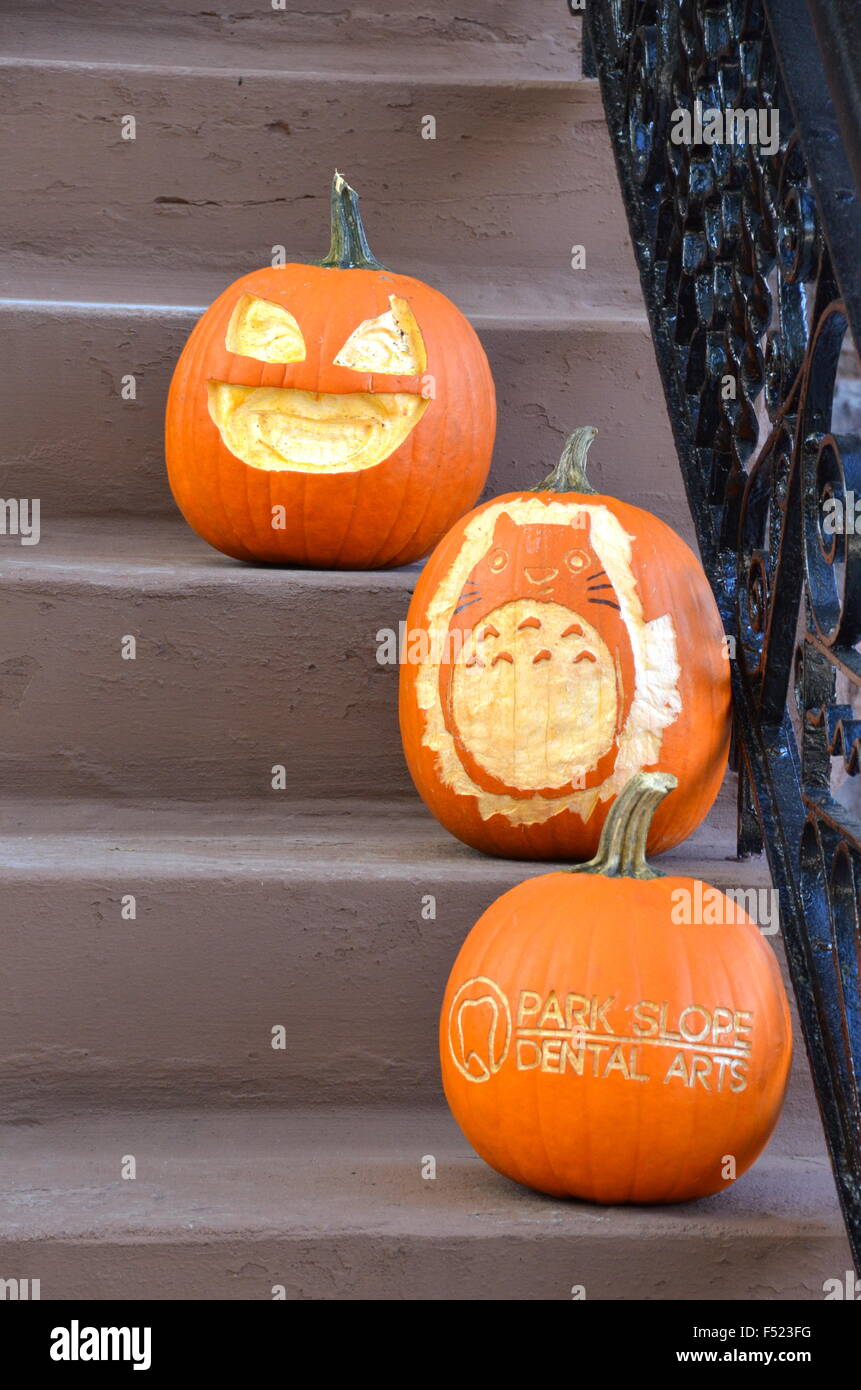 halloween decorations brooklyn park slope new york Stock Photo Alamy