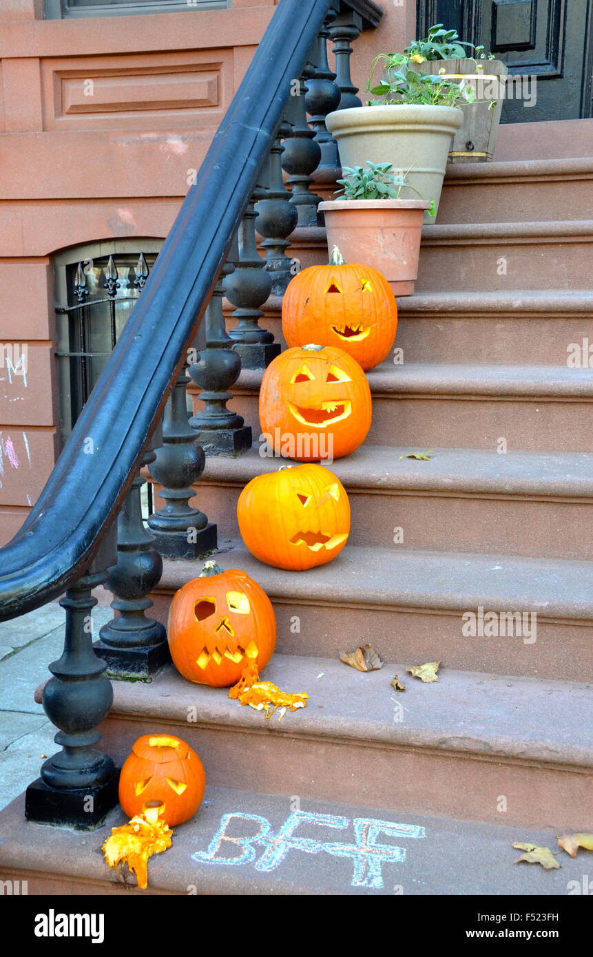 halloween decorations brooklyn park slope new york Stock Photo Alamy