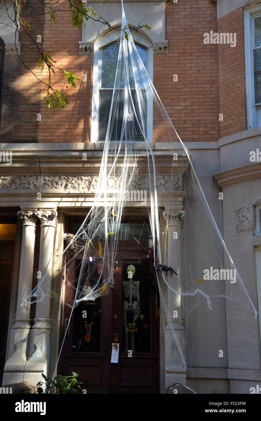 halloween decorations brooklyn park slope new york Stock Photo Alamy