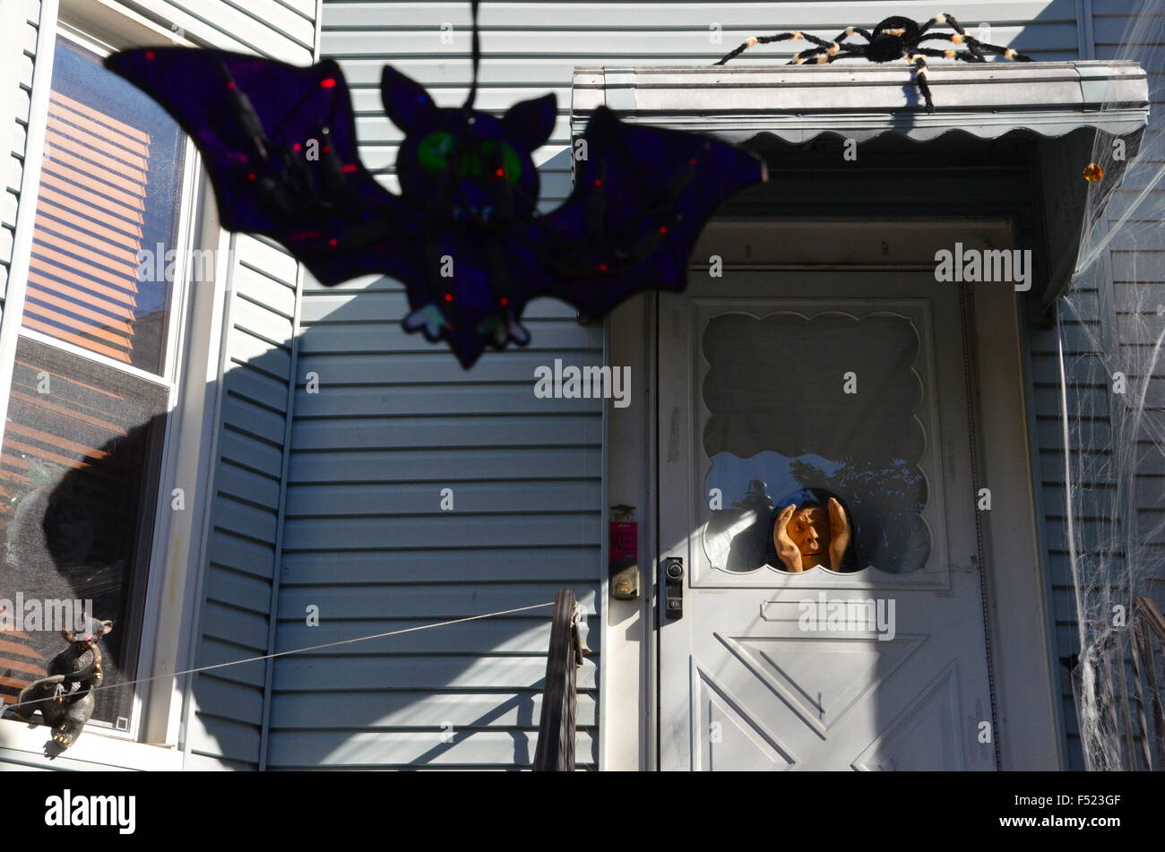 halloween decorations brooklyn park slope new york Stock Photo Alamy