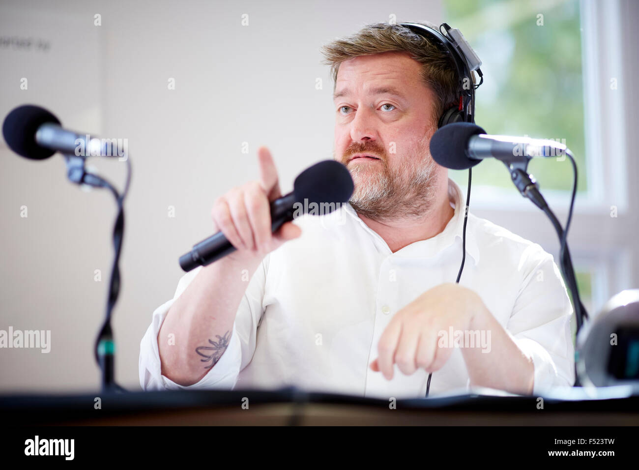Sunday open day at Manchester Central Library  Guy Garvey from Elbow presents his BBC 6 Music show live from the gallery  Pictur Stock Photo