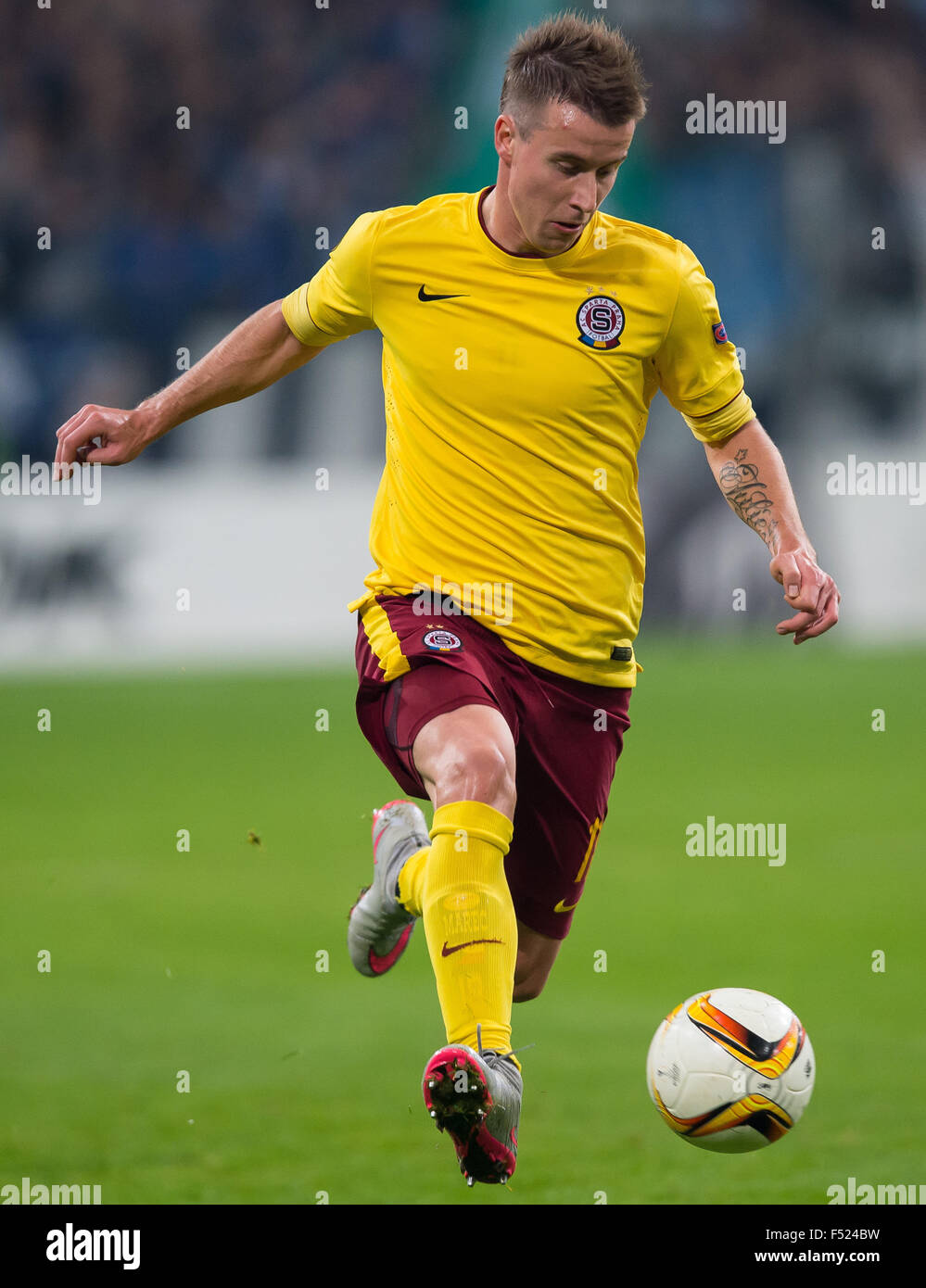 Prague's Lukas Marecek in action during the Europa League Group K ...