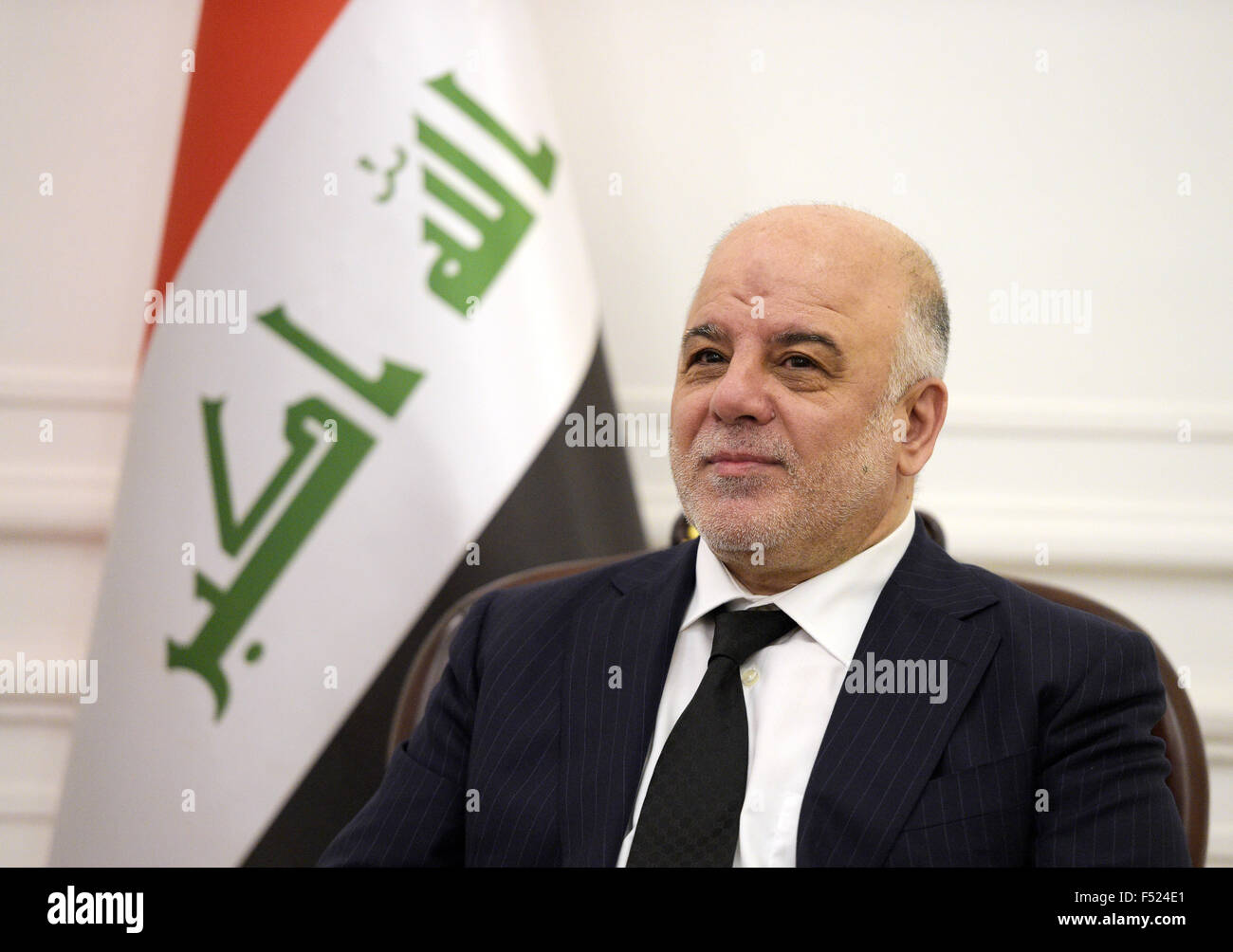 Baghdad, Iraq. 26th Oct, 2015. Prime Minister of Iraq, Haider al-Abadi ...