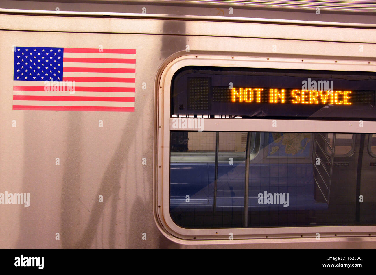 out of service subway train new york Stock Photo