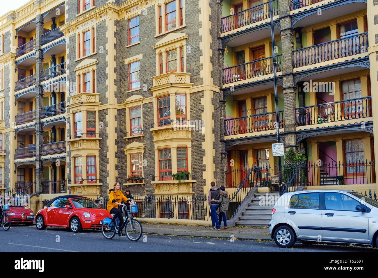 Leopold Buildings, Columbia Road, Bethnal Green, London. Stock Photo