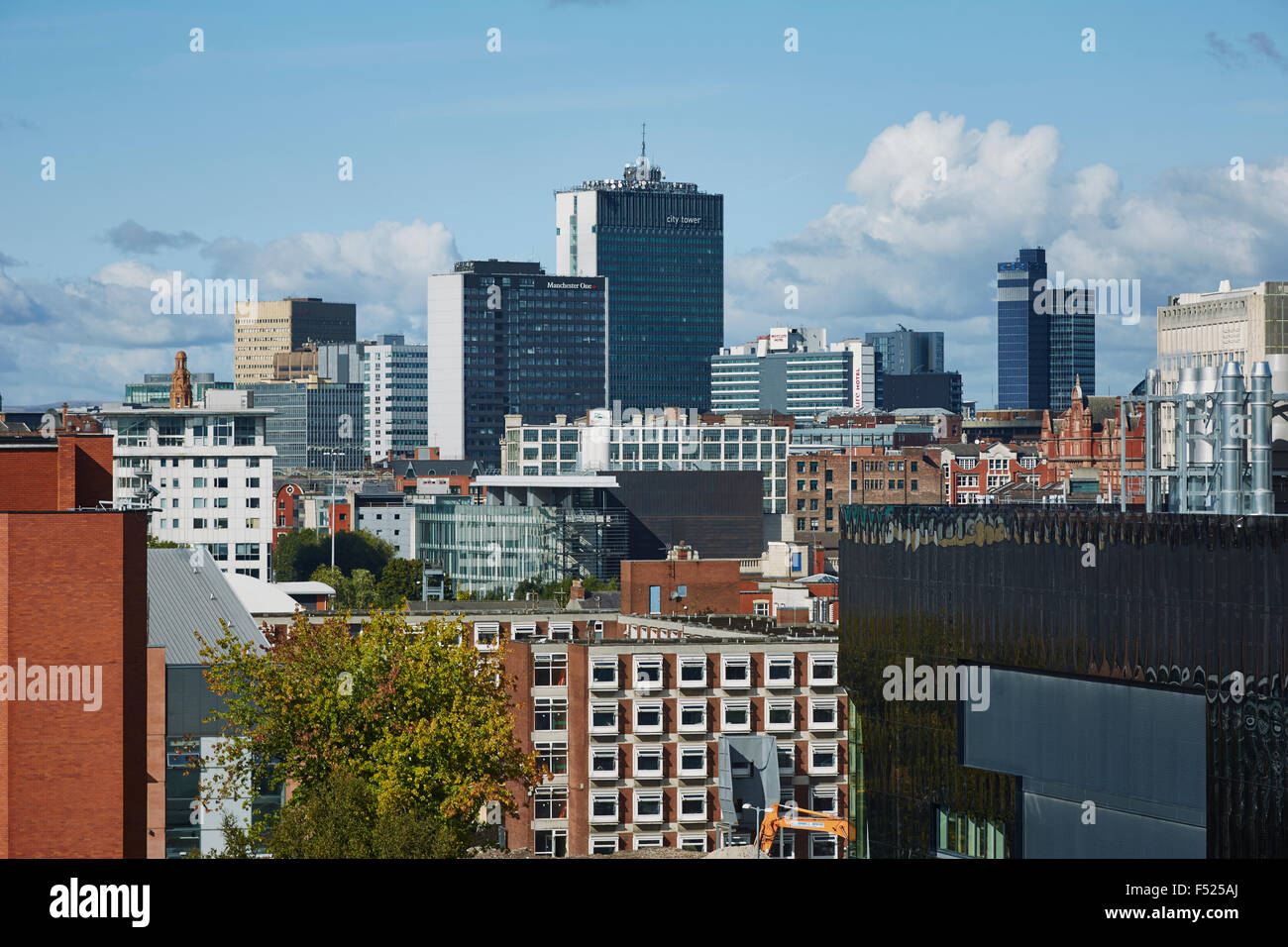 Manchester skyline shot from the University on Oxford Road City tower