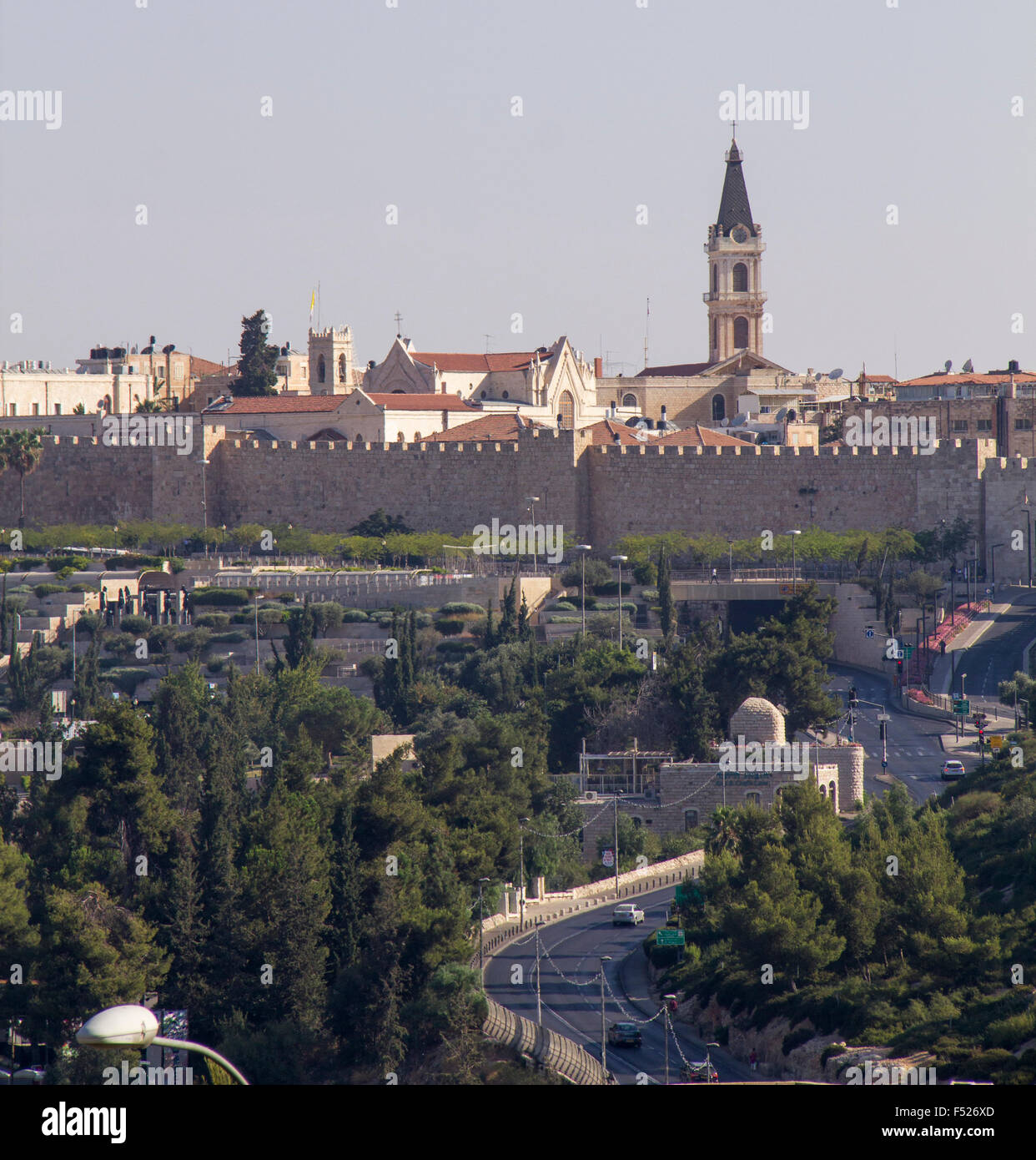 View of the ancient city Jerusalem walls,Israel Stock Photo - Alamy