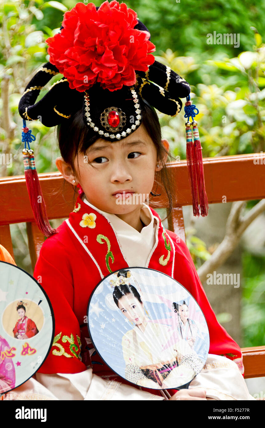 Australia, Sydney, girl in traditional Chinese costume, Stock Photo