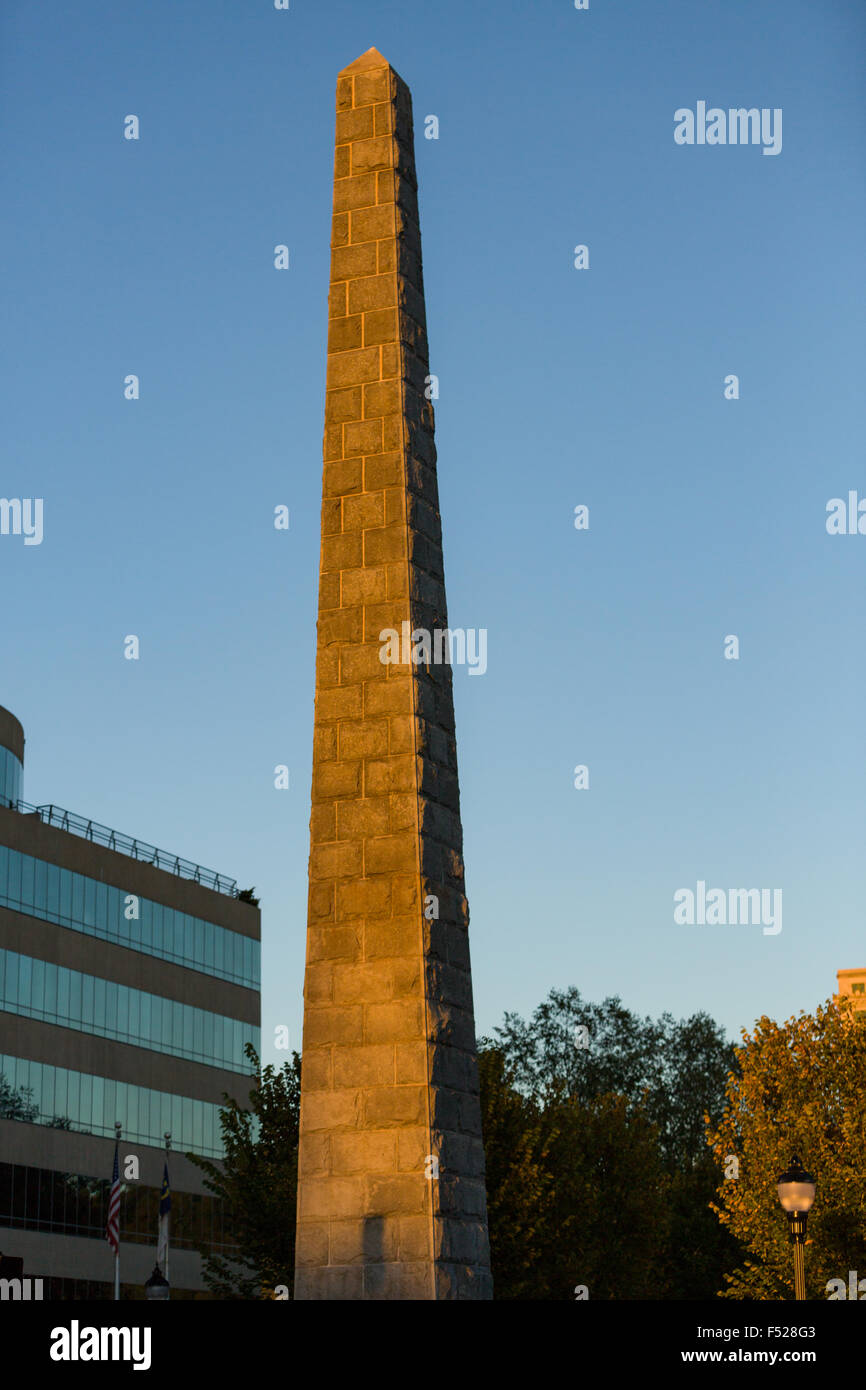 Vance Monument in Pack Square Park in Asheville, North Carolina Stock