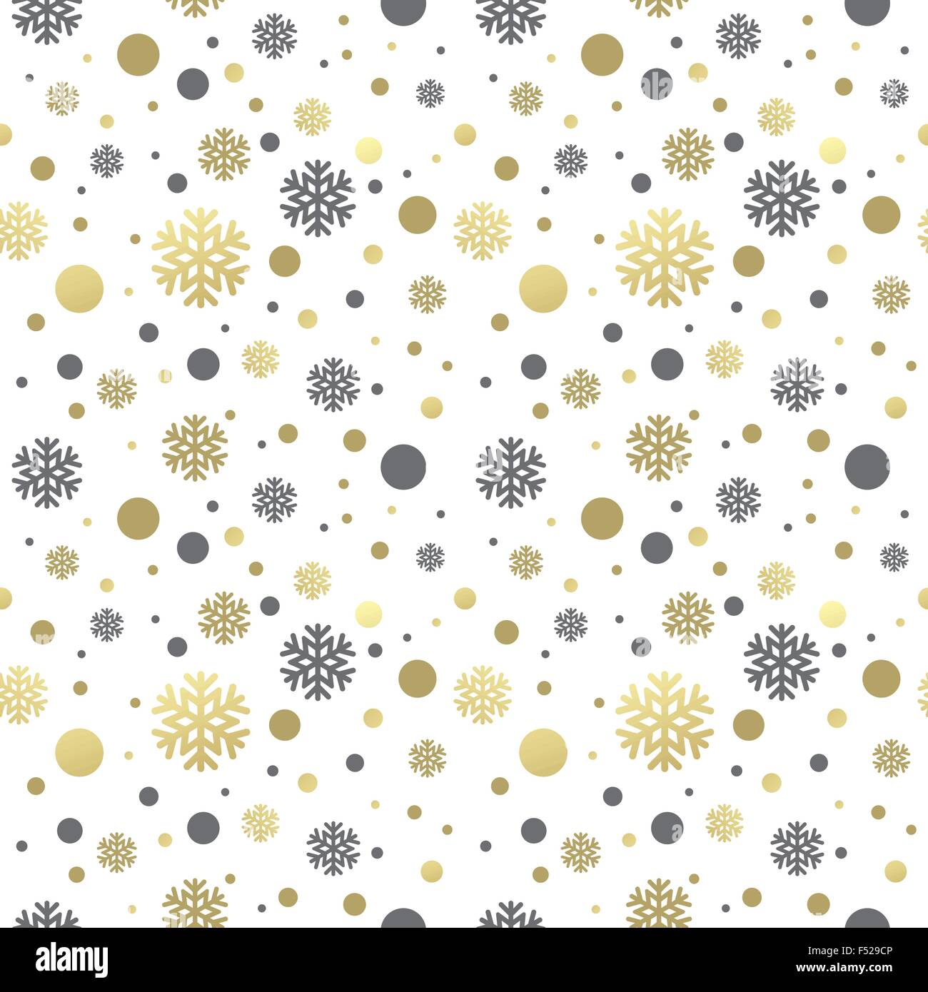 Seamless White Christmas Wallpaper With Black And Golden Snowflakes Vector Illustration Stock Vector Image Art Alamy