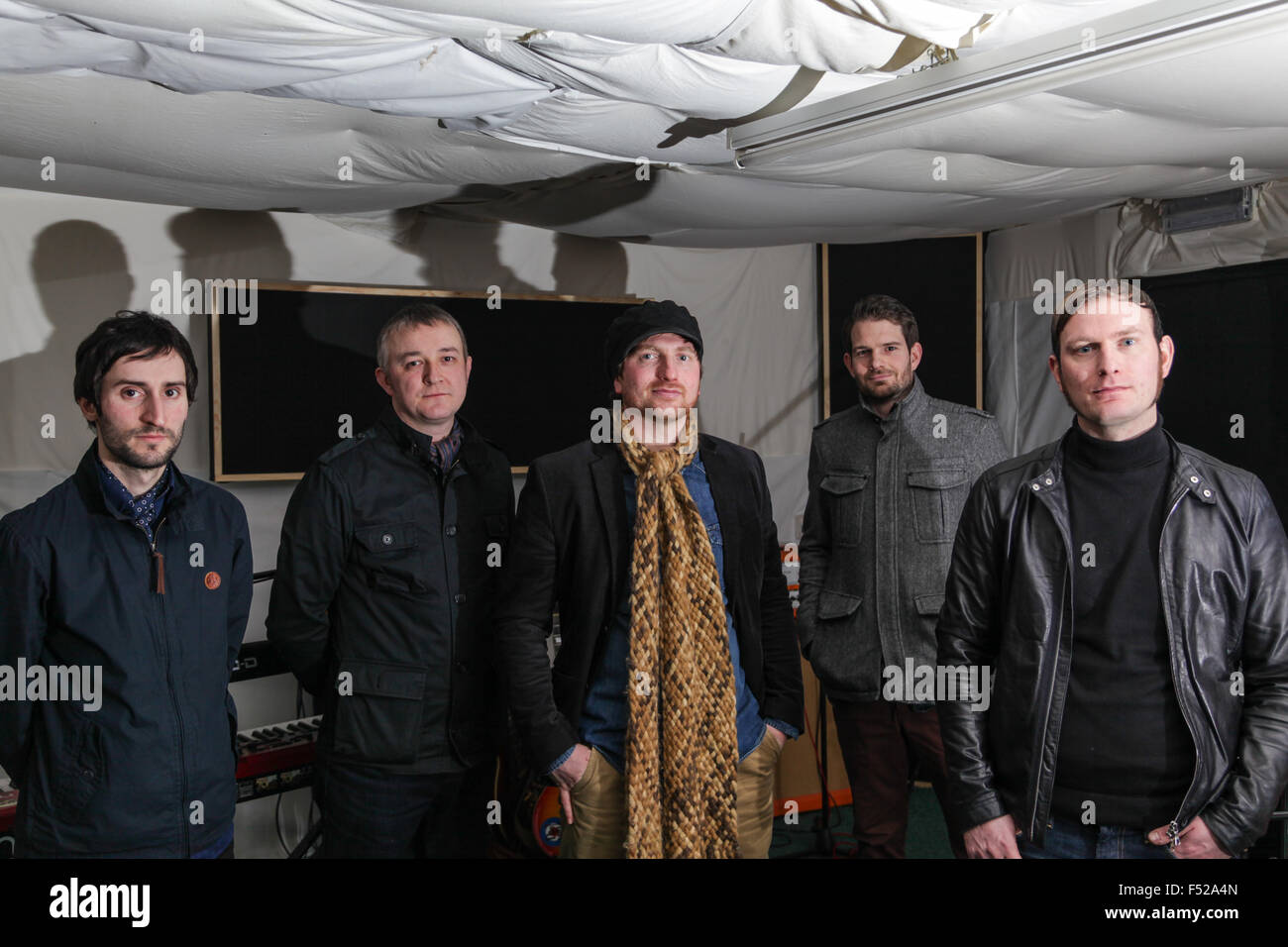 Kascarade Adam brankin, Martin Horton, Mathew Milnes, Carl Bower, Luke Milnes,  band members in the studio Stock Photo