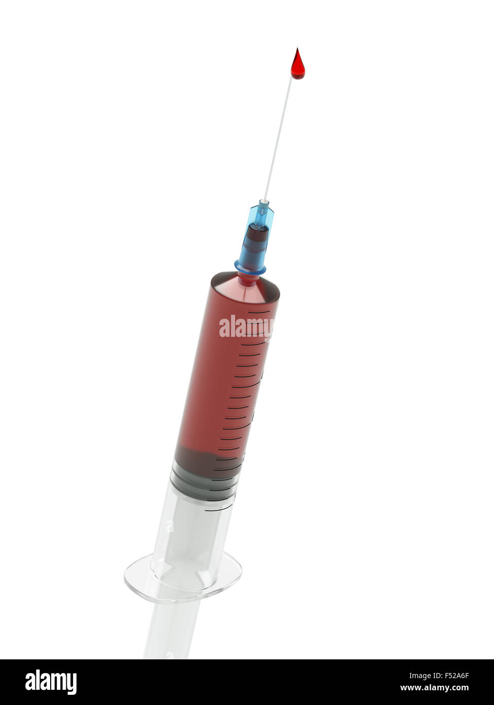 Syringe with blood sample isolated on white background Stock Photo Alamy