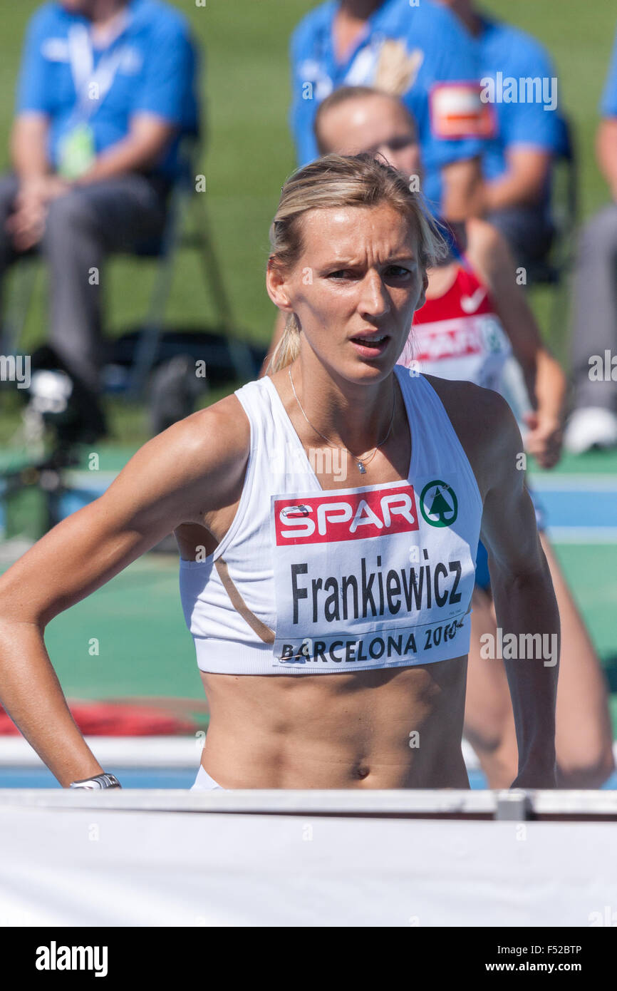 Poland's Wioletta Frankiewicz,women's 3000m steeplechase at the European Athletics Championships Barcelona 2010 Stock Photo