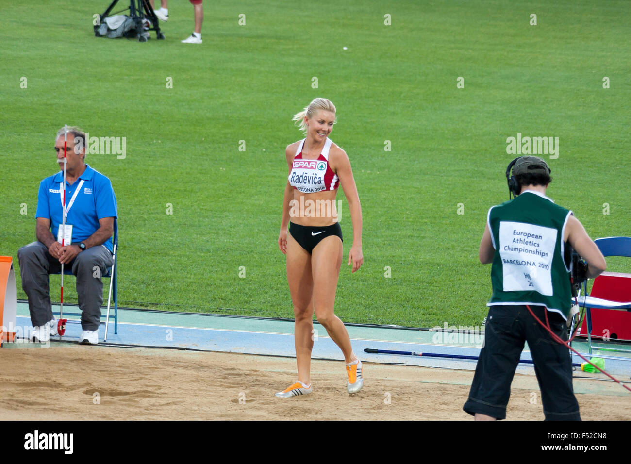 Ineta Radevica of Latvia in Barcelona 2010 European Championships Stock Photo