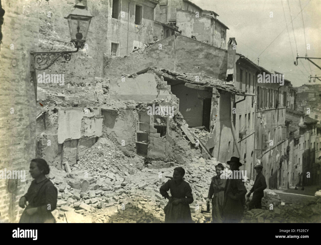 The buildings damaged by the earthquake of 1915, Marsi, Avezzano, Italy Stock Photo