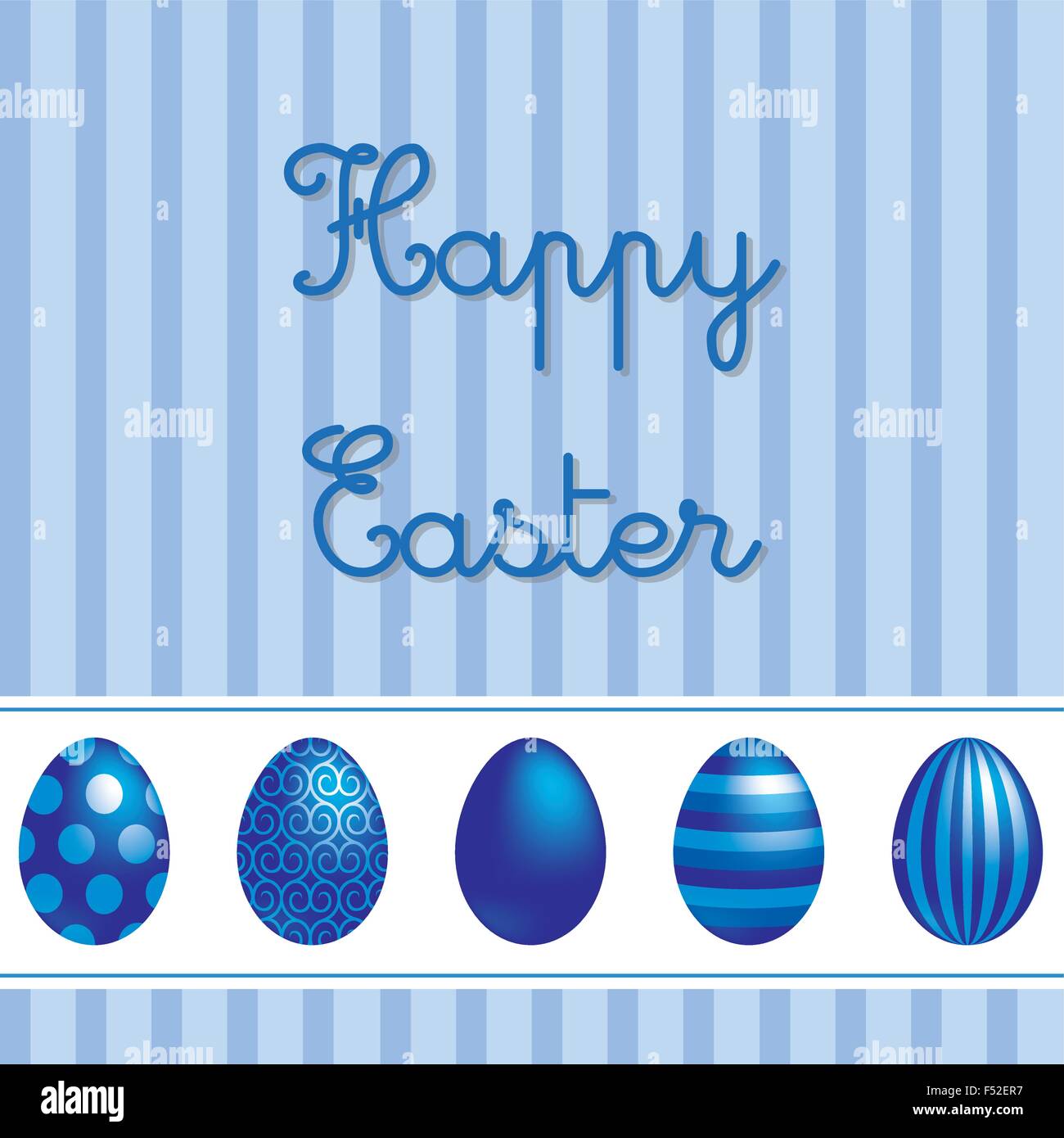 Line of Easter eggs bright card in vector format. Stock Vector