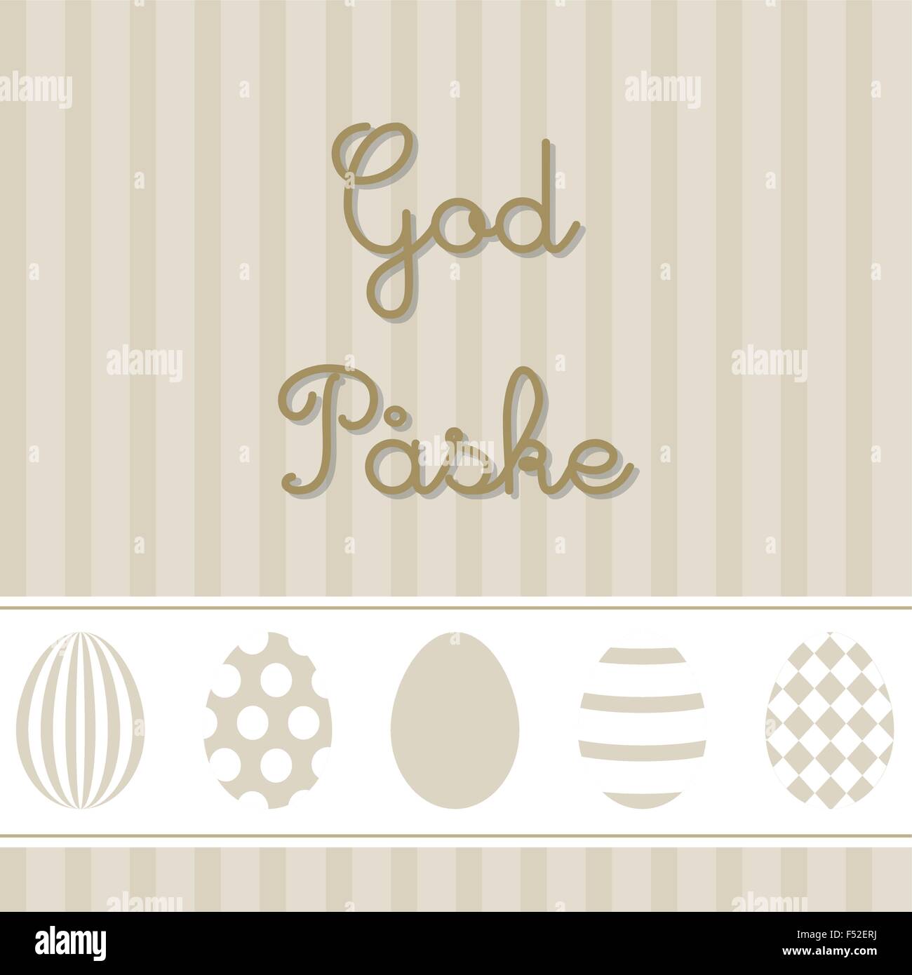 Line of Easter eggs bright card in vector format. Stock Vector