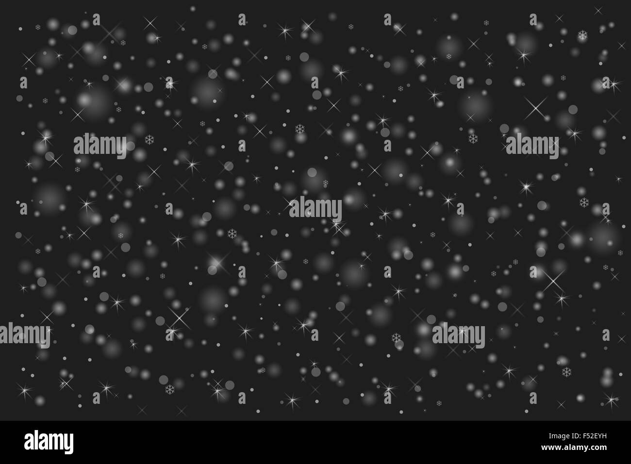 Abstract dark gray background with snow mist, snowflakes, dots, stars