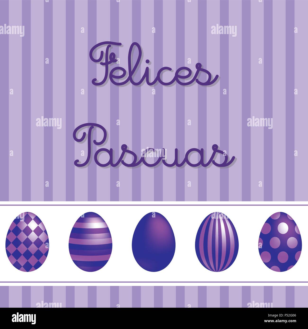 Line of Easter eggs bright card in vector format. Stock Vector