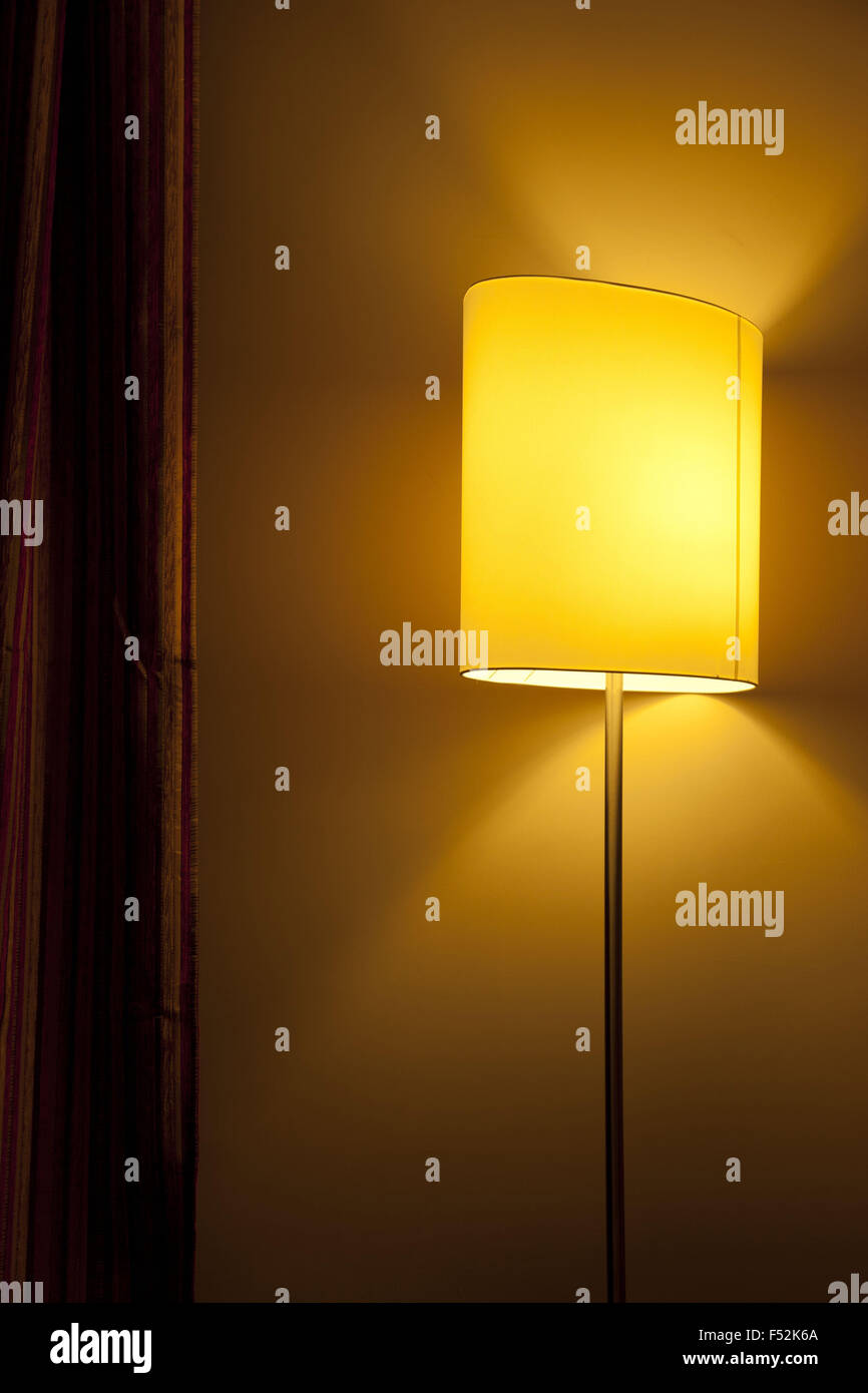 Lamp, standard lamp, room, evening, Stock Photo