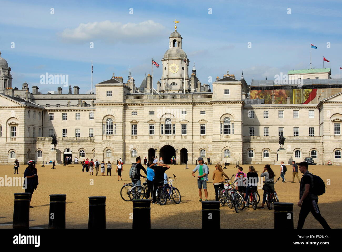 Bicyclists on the Horse Guard Parade grounds in London, England, UK Stock Photo