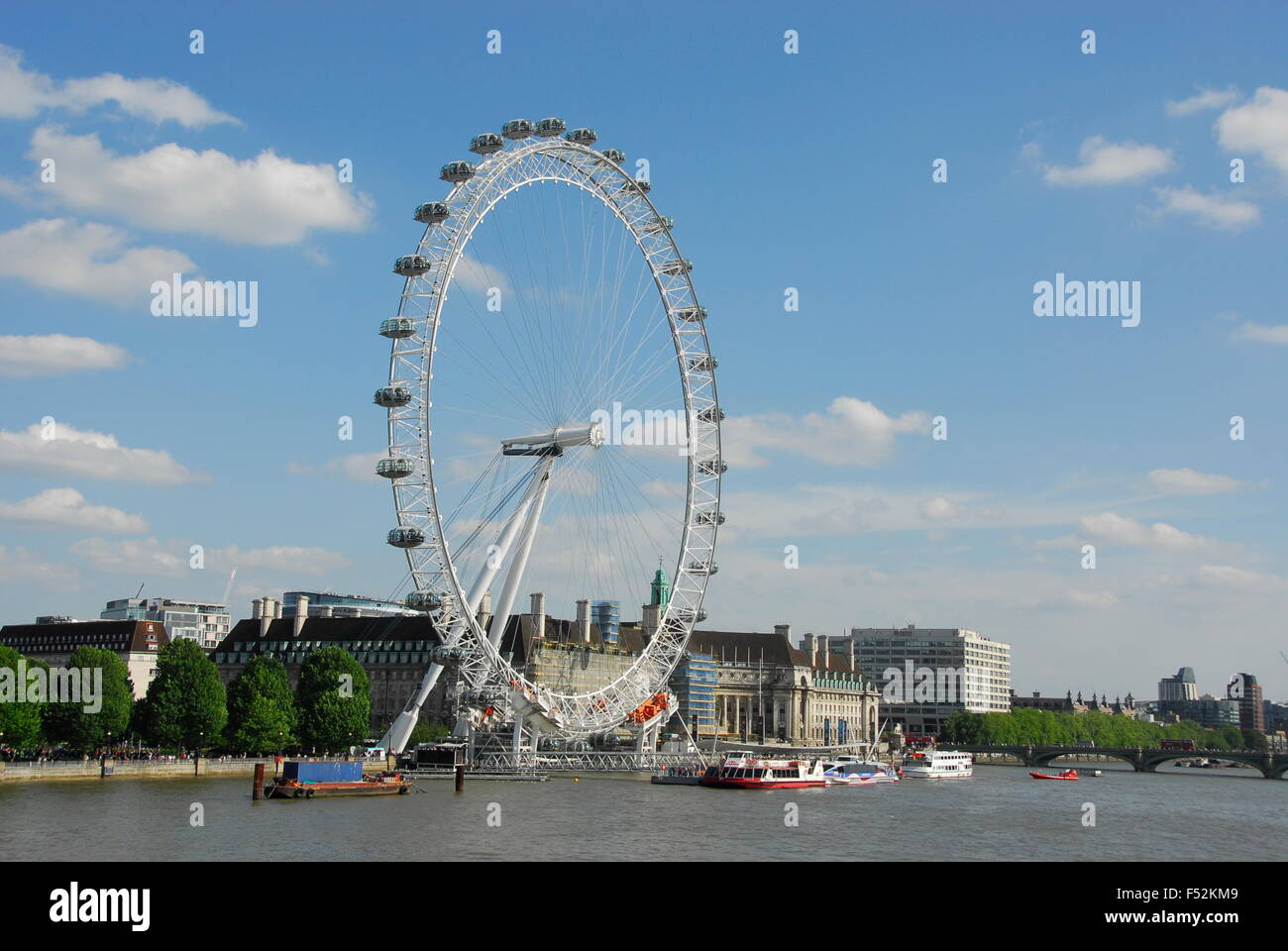 The London Eye, also known as the Millennium Eye, on the River Thames ...