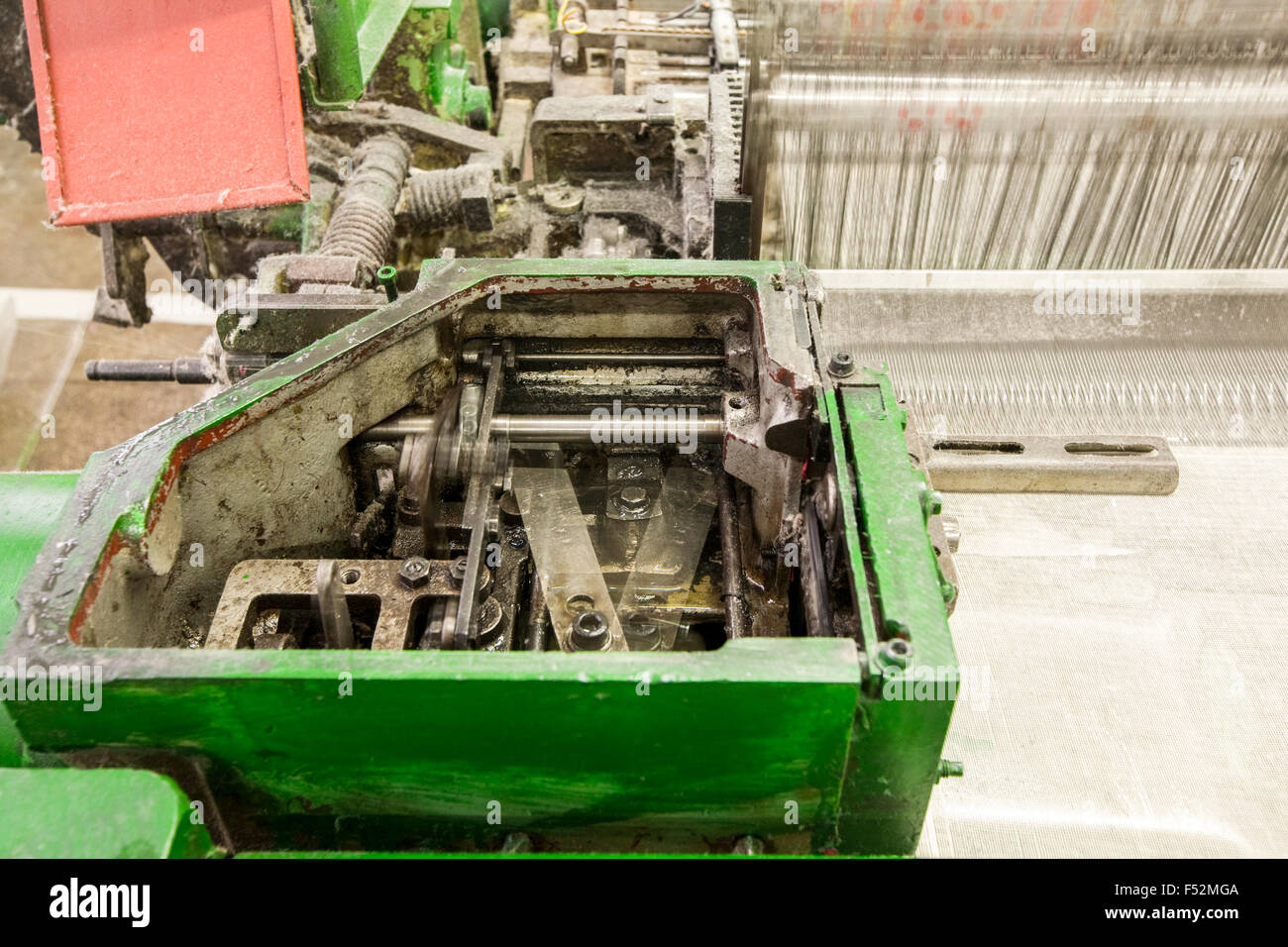 Yarn Processing Machine With Parts In Motion Stock Photo Alamy