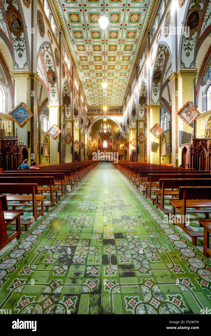 Interior Of Basilica De Nuestra Senora Del Rosario De Agua Santa Banos Ecuador Stock Photo