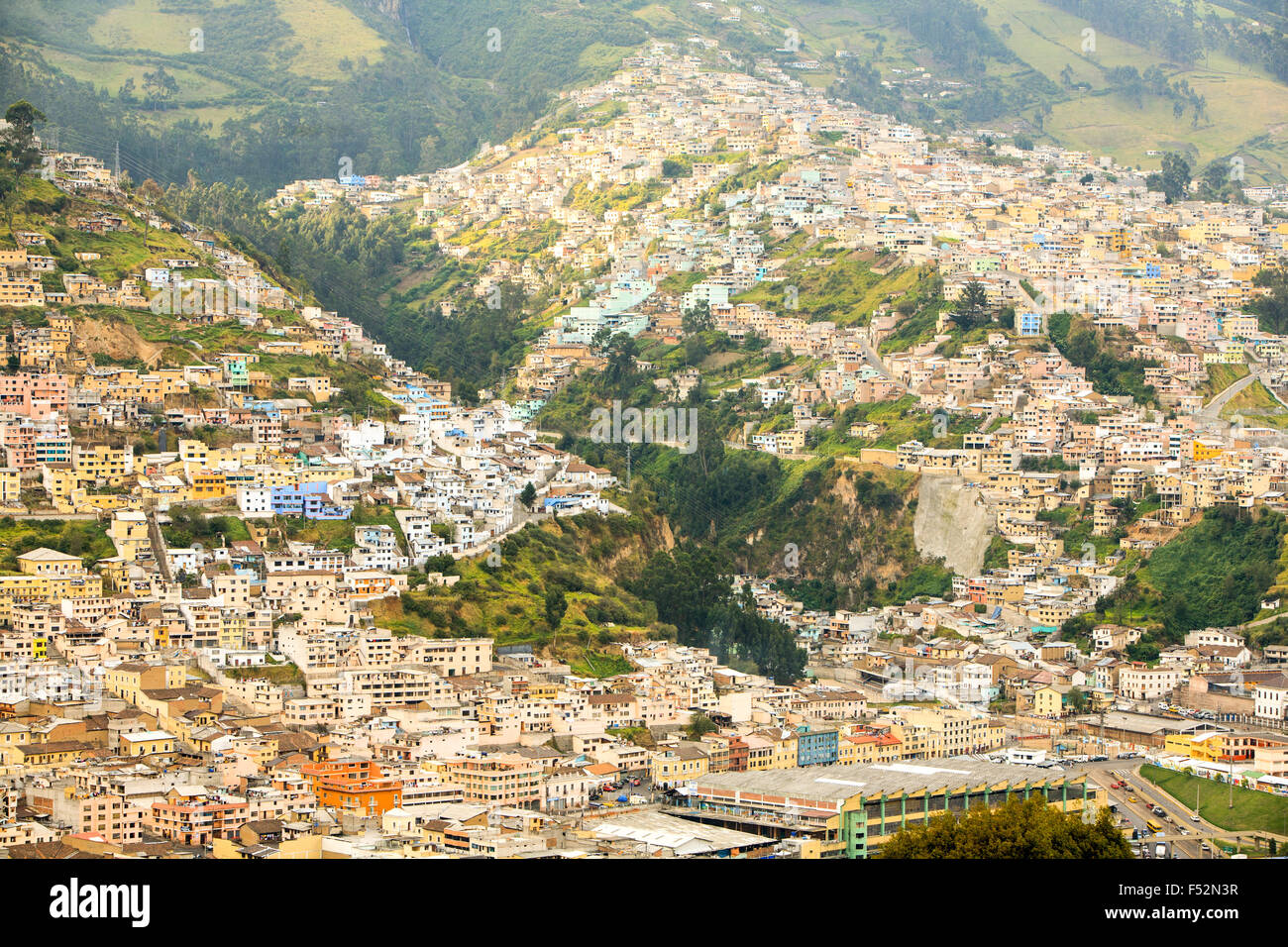 Modest Neighborhood In The East Side Of Quito Capital Of Ecuador Stock Photo