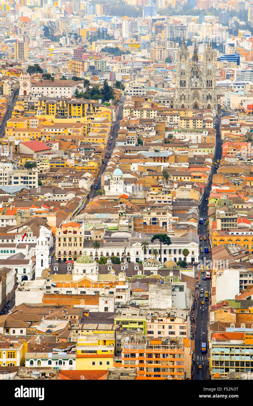 Historical Center Of Quito High Ground View From Panecillo Monument Stock Photo