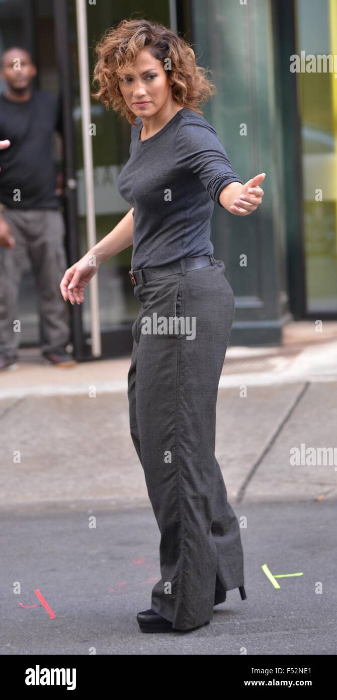 Jennifer Lopez and Ray Liotta on the set of Shades of Blue Featuring