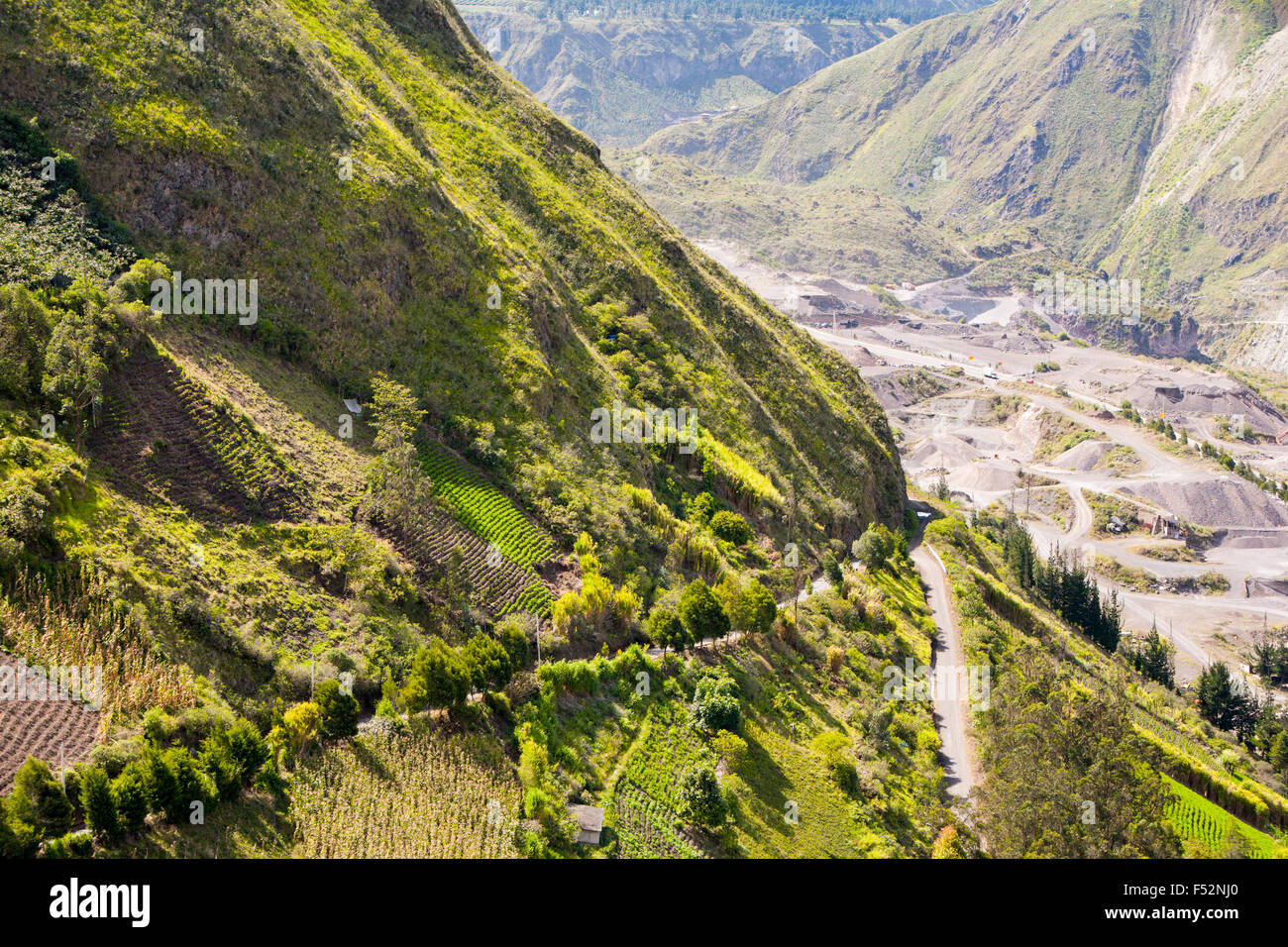 Landscape In Ecuadorian Andes Near Banos Stock Photo