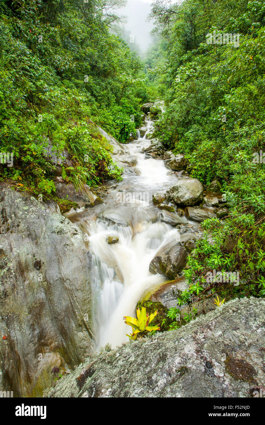 Waterfall In Machay Mountain Close To Banos Ecuador Stock Photo Alamy