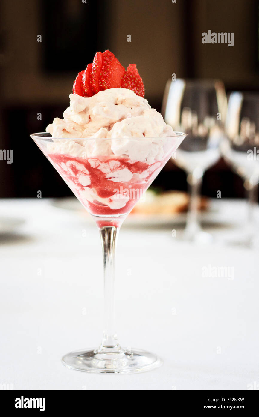 Eton Mess with strawberries A traditional English dessert with