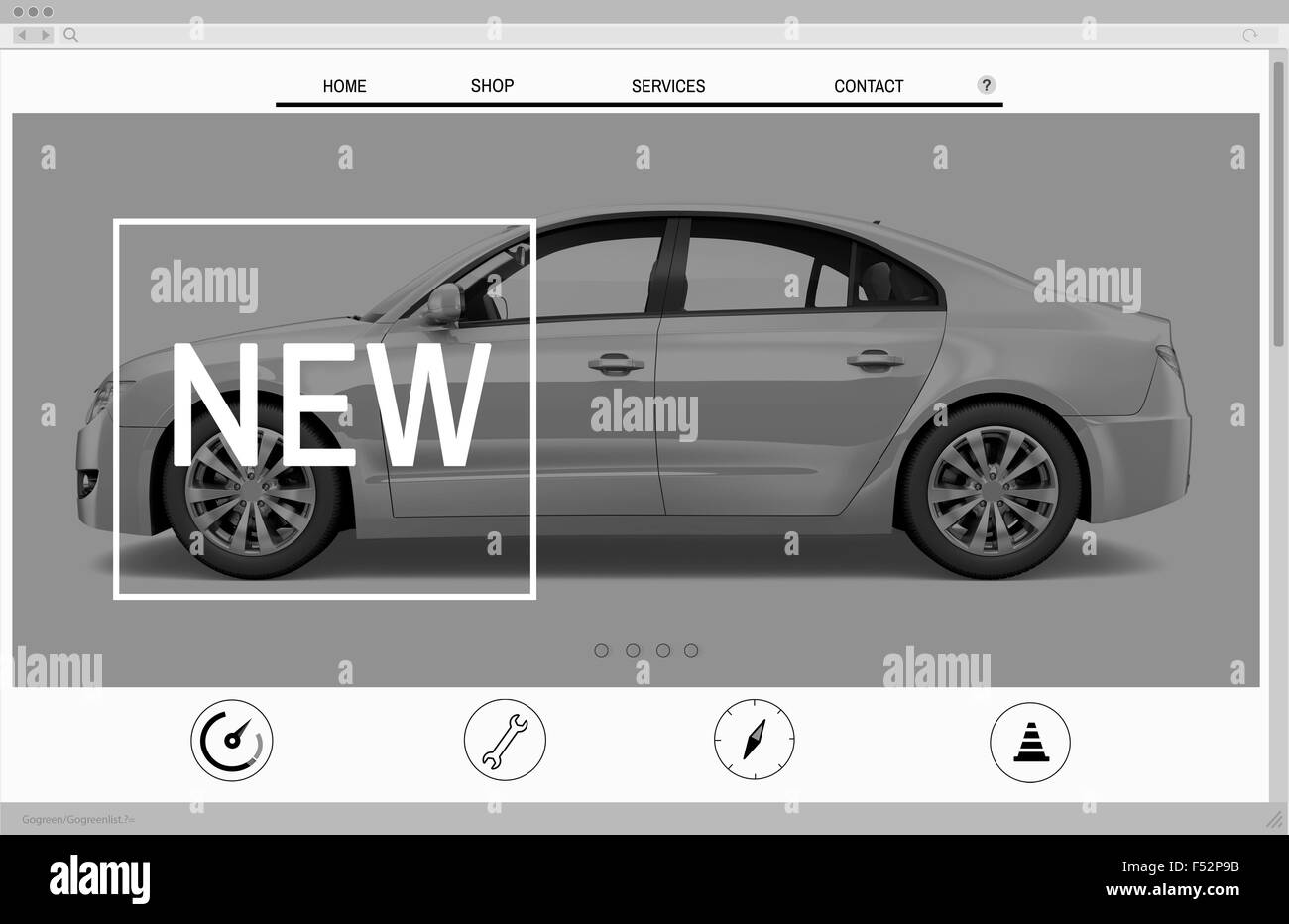 Website Advertising Car Homepage New Arrival Concept Stock Photo