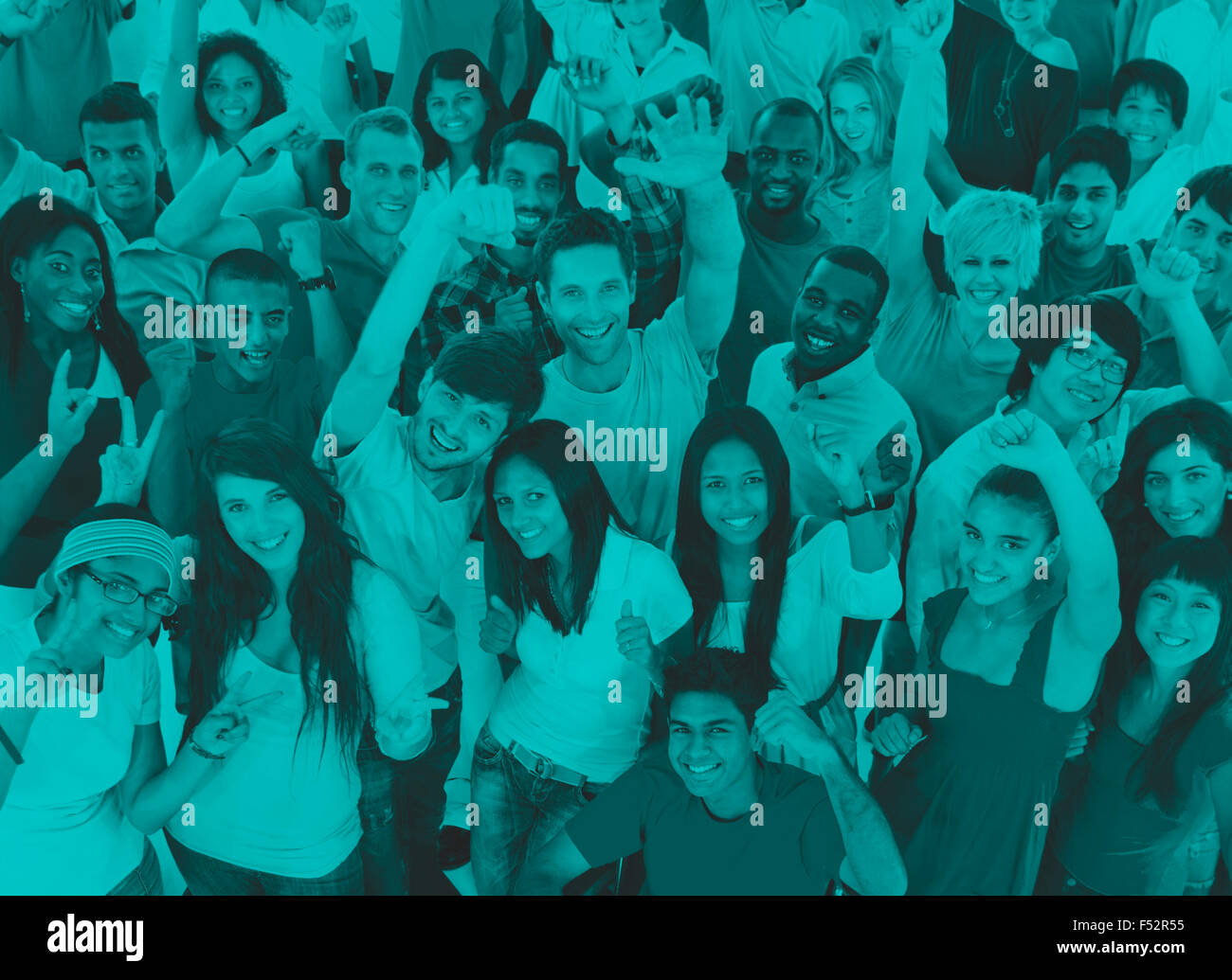 Large Group of People Celebrating Community Concept Stock Photo