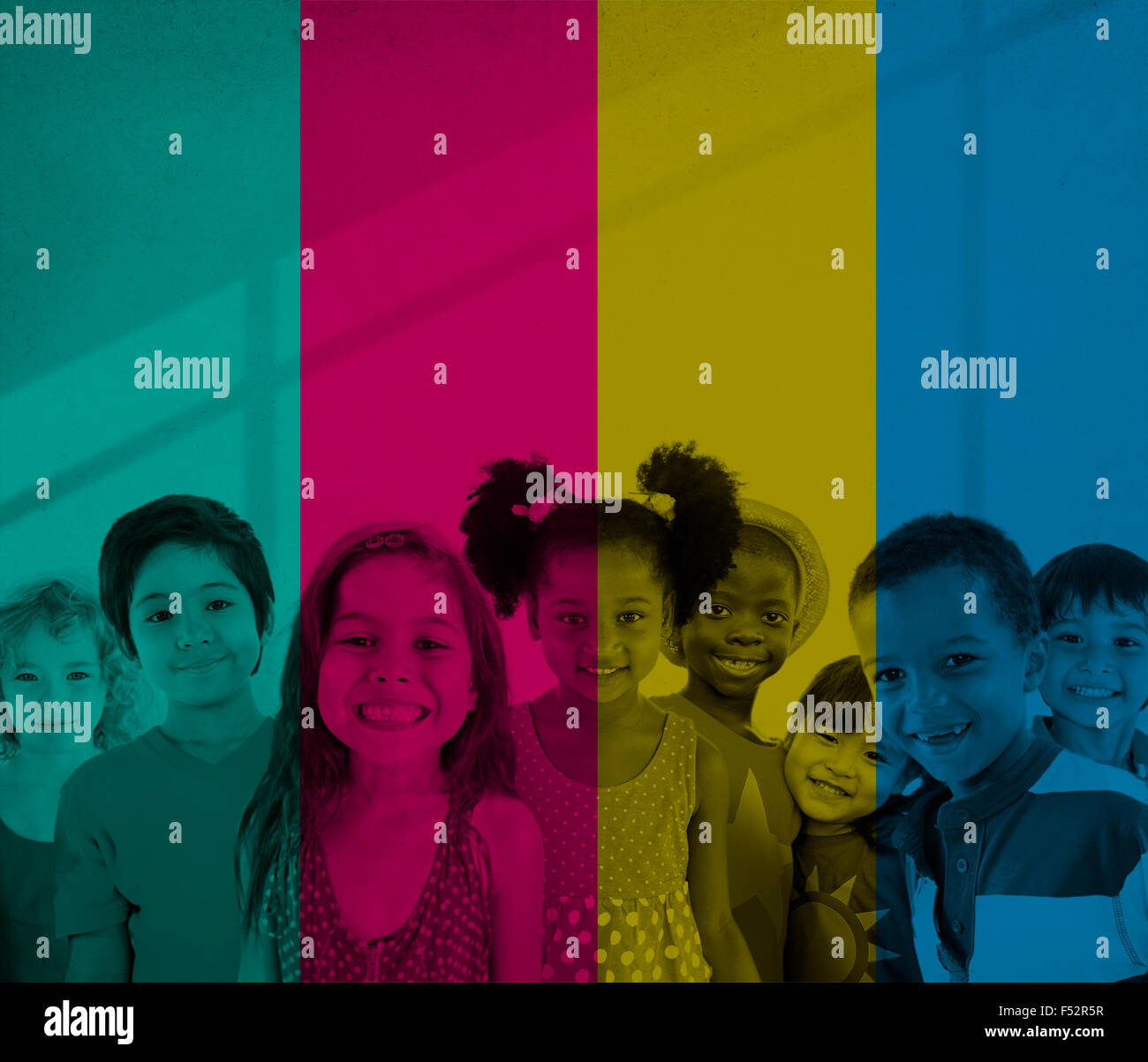 Diversity Children Friendship Innocence Smiling Concept Stock Photo - Alamy