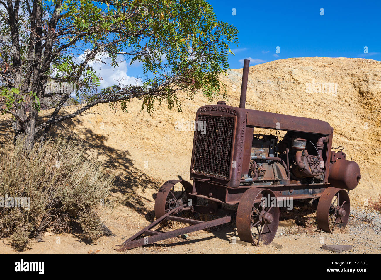 Abandoned mining machinery in Virginia City, Nevada, USA Stock Photo ...