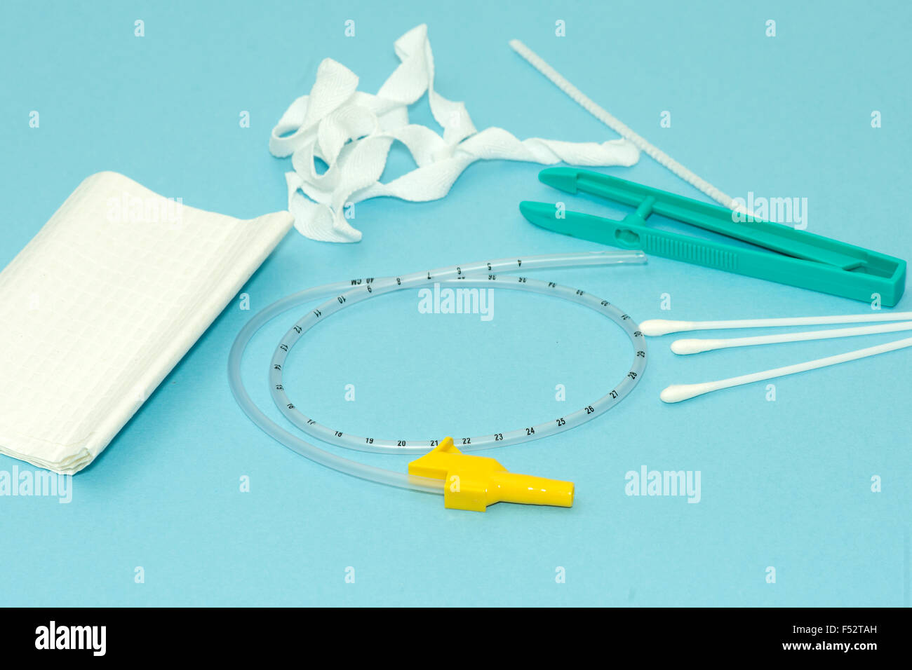 Tracheostomy suction catheter and care supplies Stock Photo Alamy