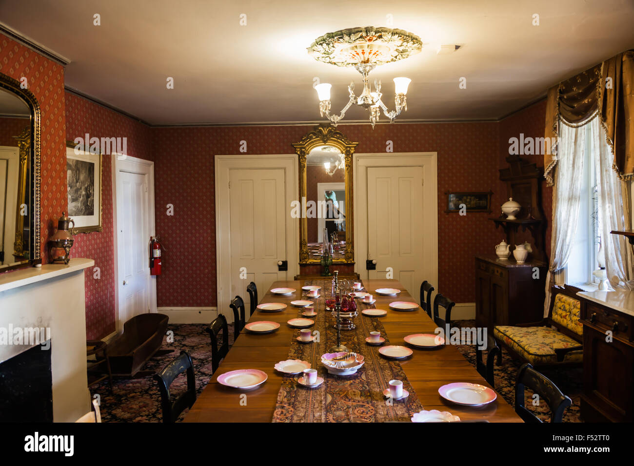Interior rooms of the MacKay Mansion in Virginia City, Nevada, USA