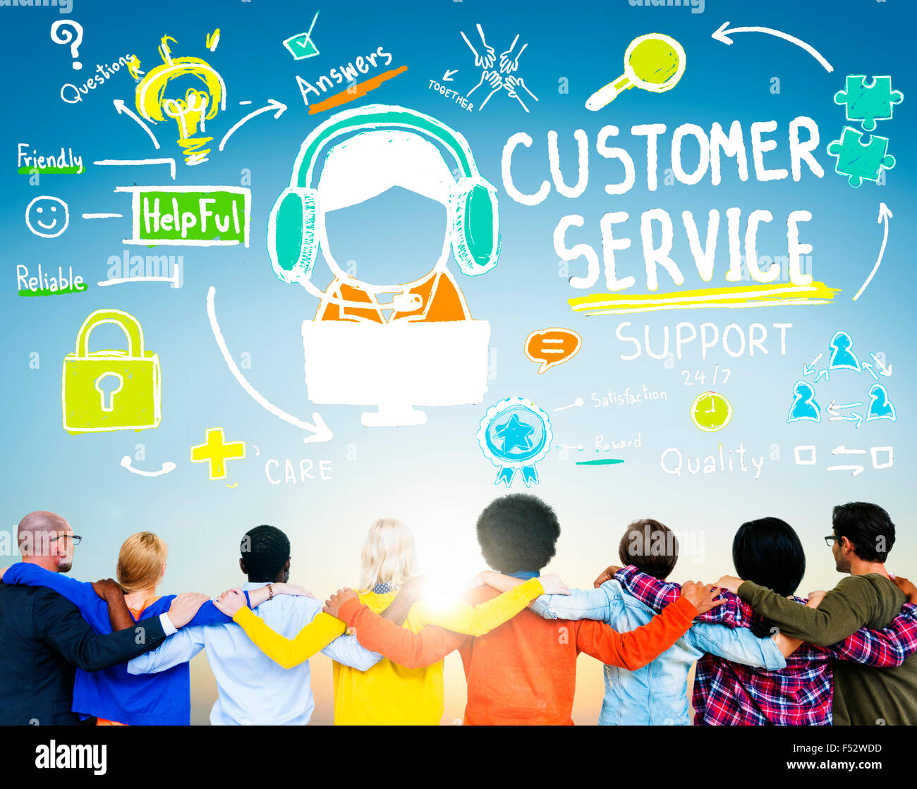 Customer Service Support Assistance Service Help Guide Concept Stock ...