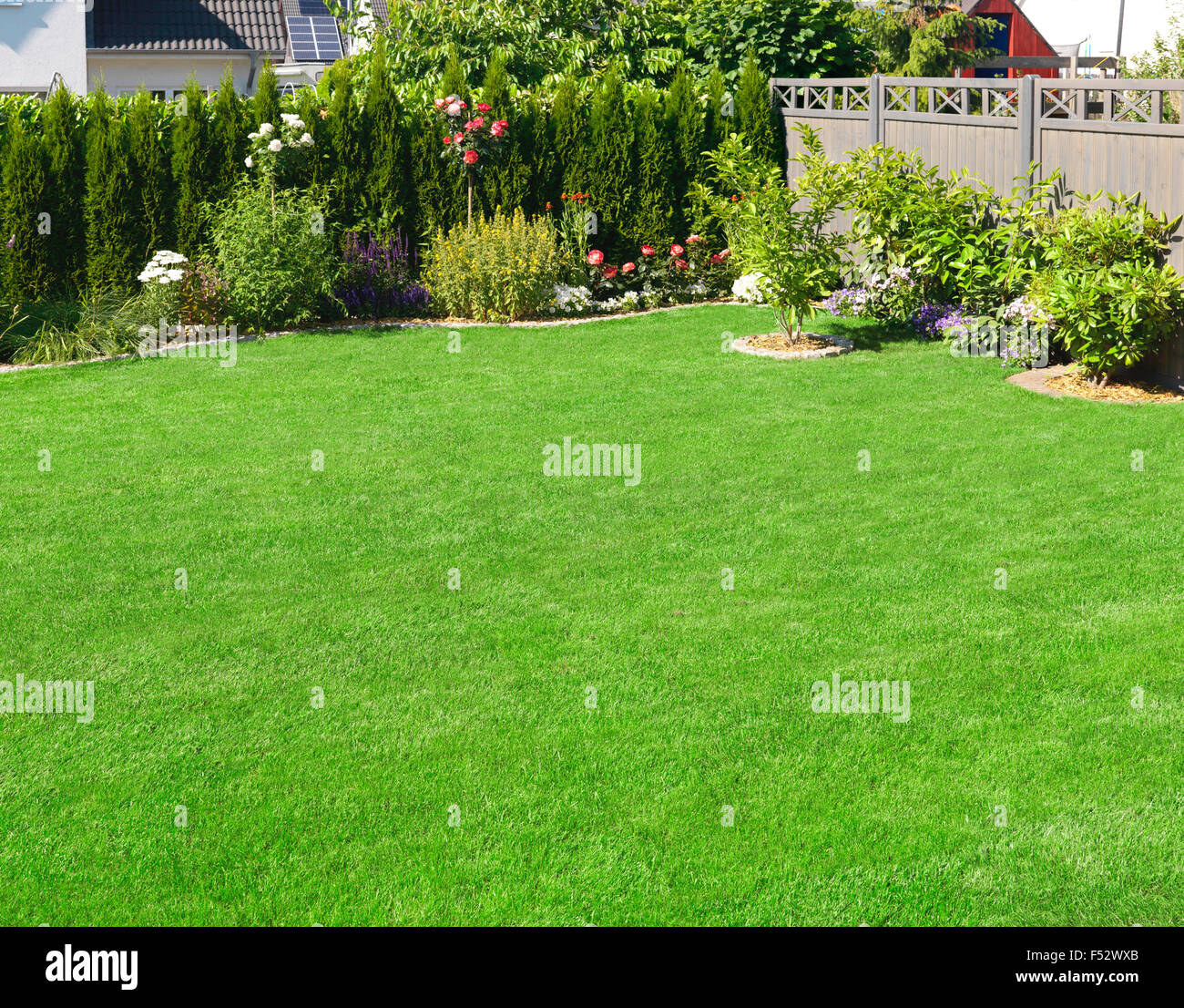 turf, lay, garden, lawn, grass, result Stock Photo