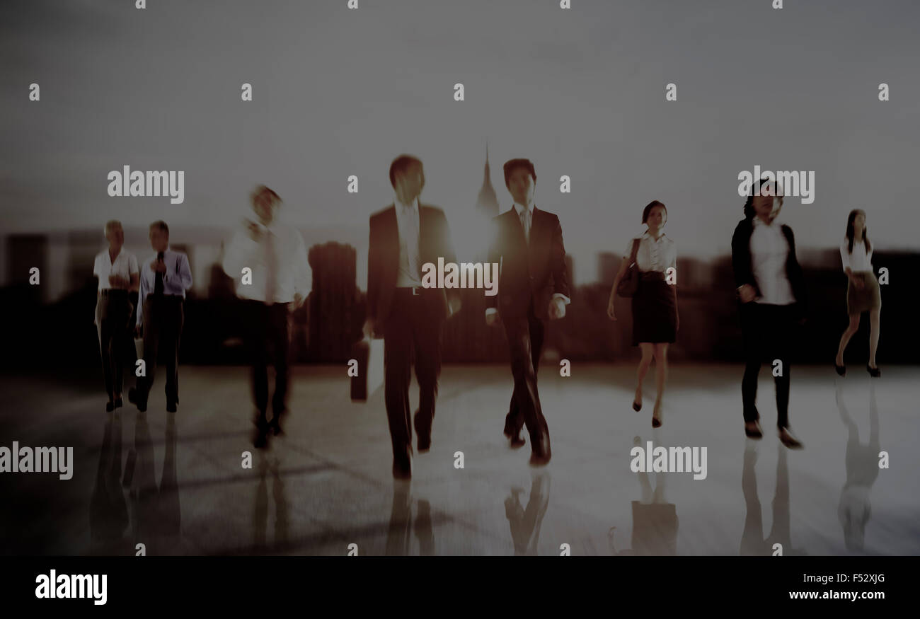 Business People Rush Hour Walking Commuting City Concept Stock Photo ...