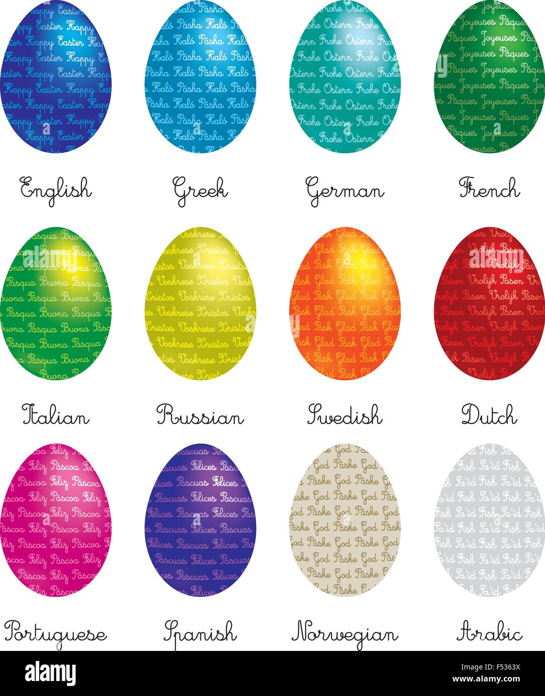 Word Easter egg in vector format. Stock Vector