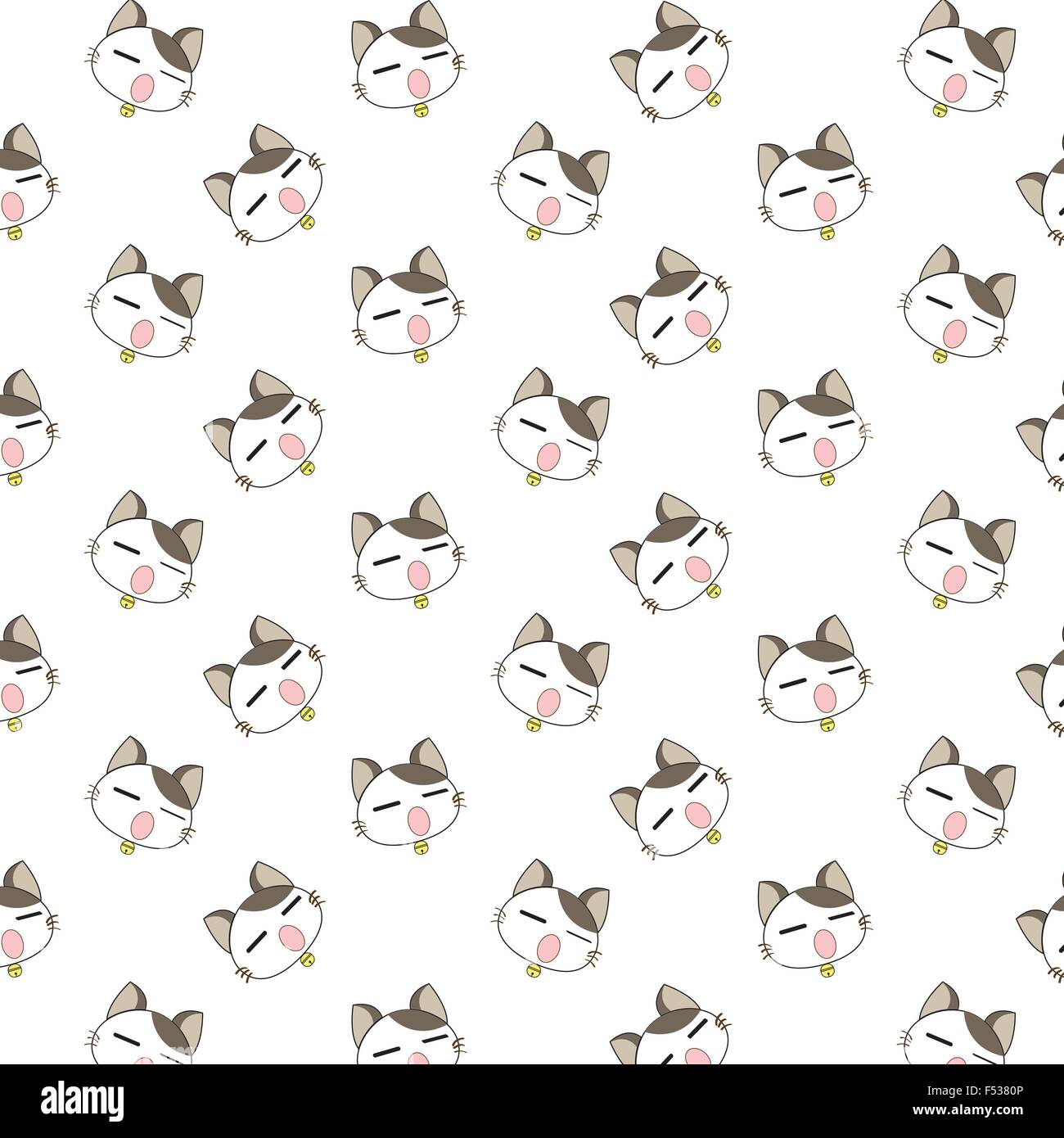 Cute Cartoon Cats Pattern. Stock Vector