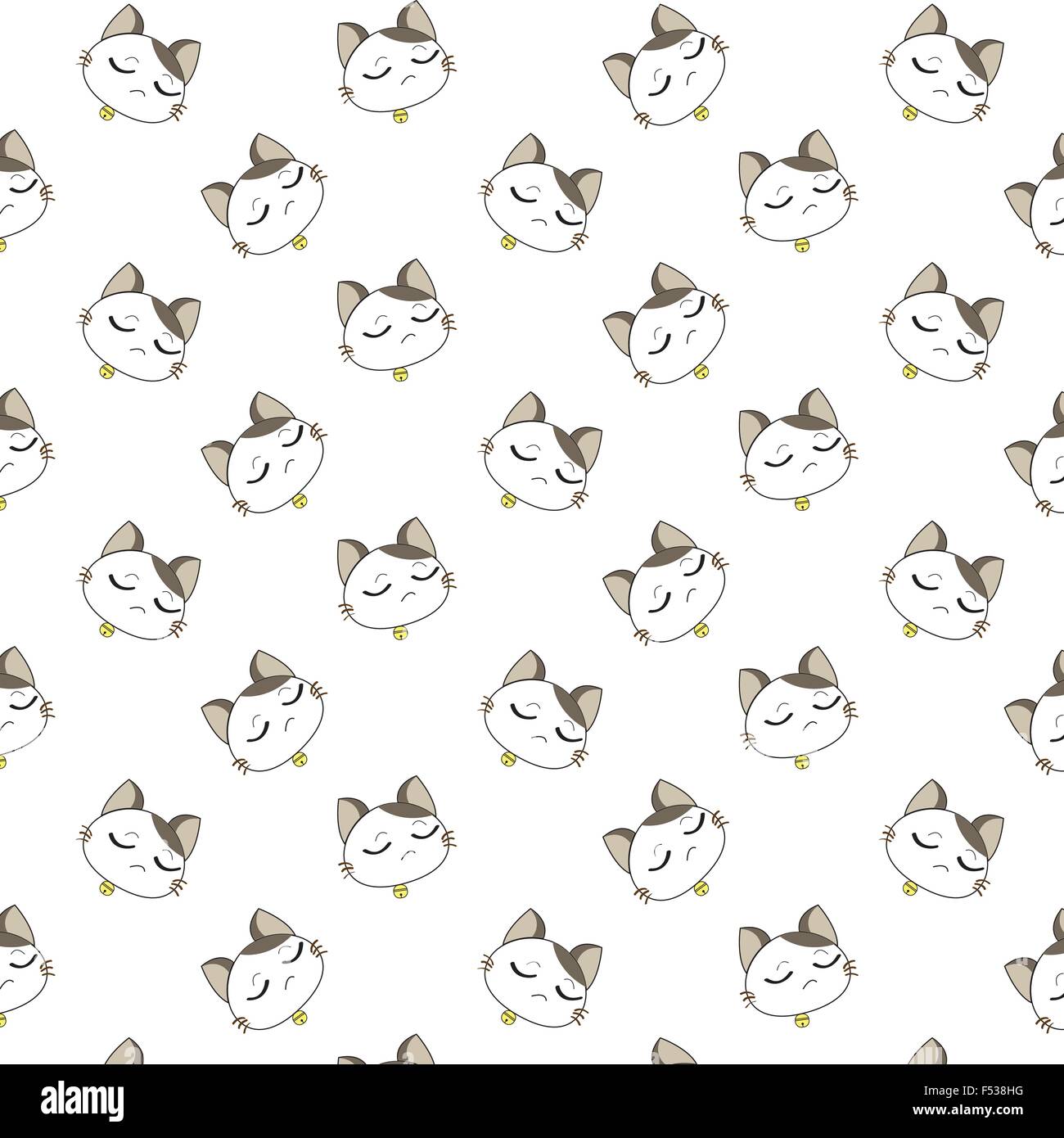 Cute Cartoon Cats Pattern. Stock Vector